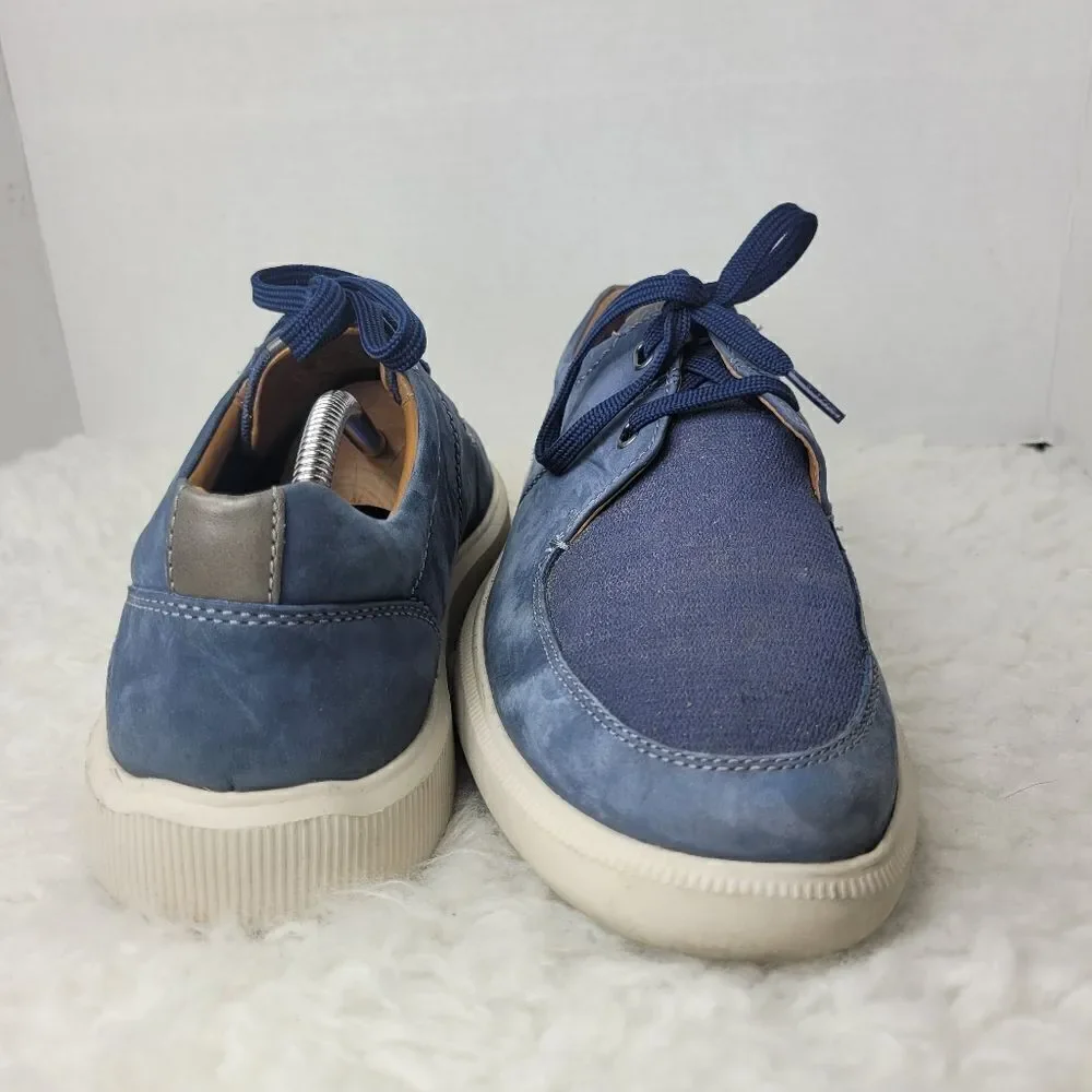 Clarks Cambro Men's Sneaker Size 11 Blue Leather Canvas Lace Up Shoes
